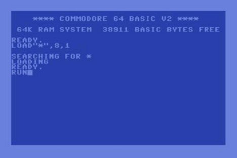 The standard Commodore 64 load command on screen