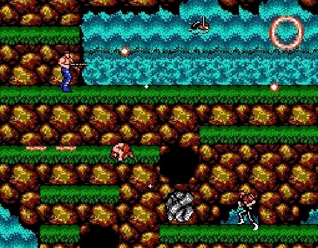 Two-player action in Contra