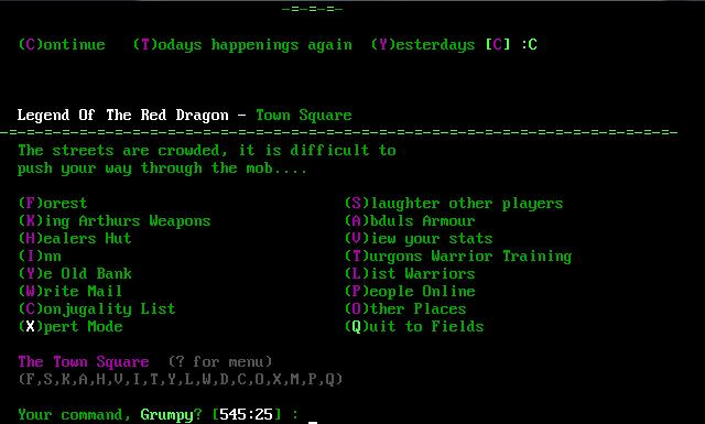Legend of the Red Dragon on a Bulletin Board System