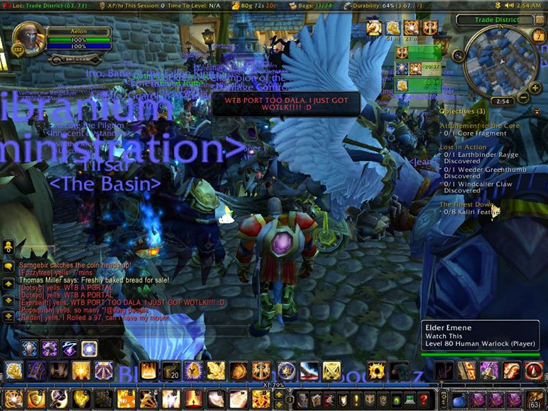 Players crowd Stormwind shortly before the launch of World of Warcraft: Cataclysm